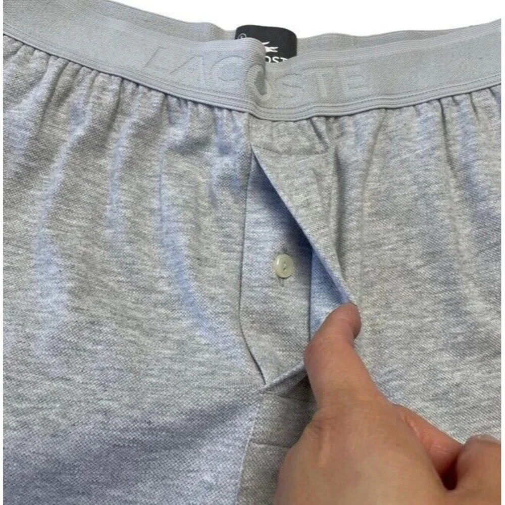 LACOSTE Sleepwear Pants Piqué Knit Straight Elastic Waist Pockets Loungewear SM - Picture 7 of 11